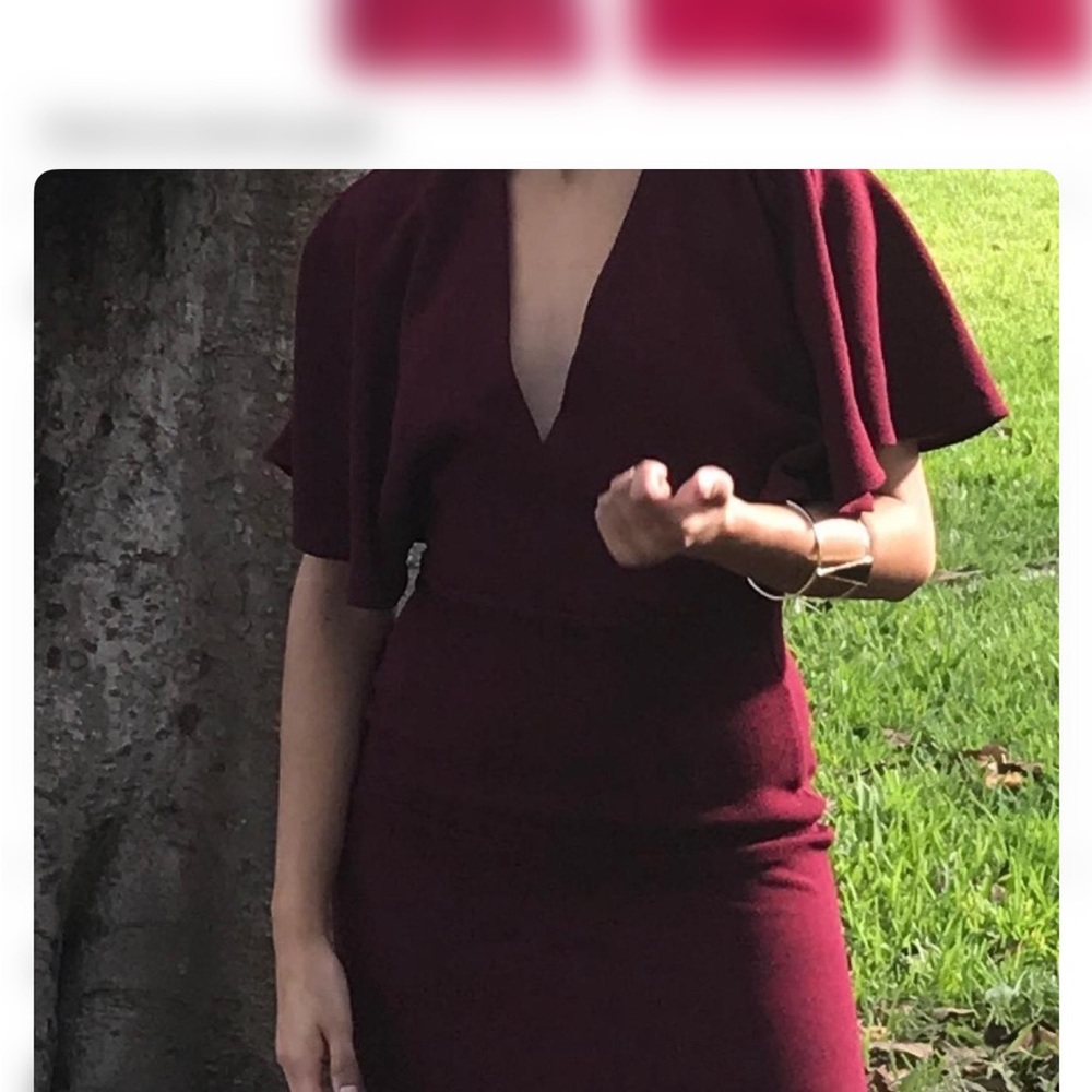 Solemio Deep Burgundy Midi Dress